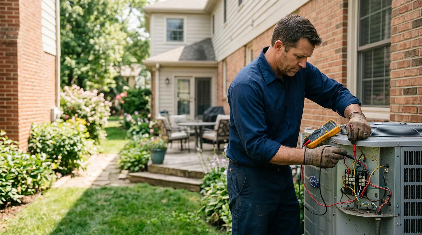 HVAC technician working near Deer Creek, OK